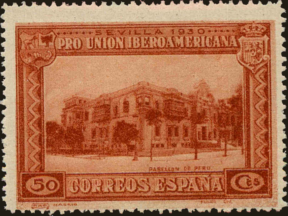 Front view of Spain 444 collectors stamp