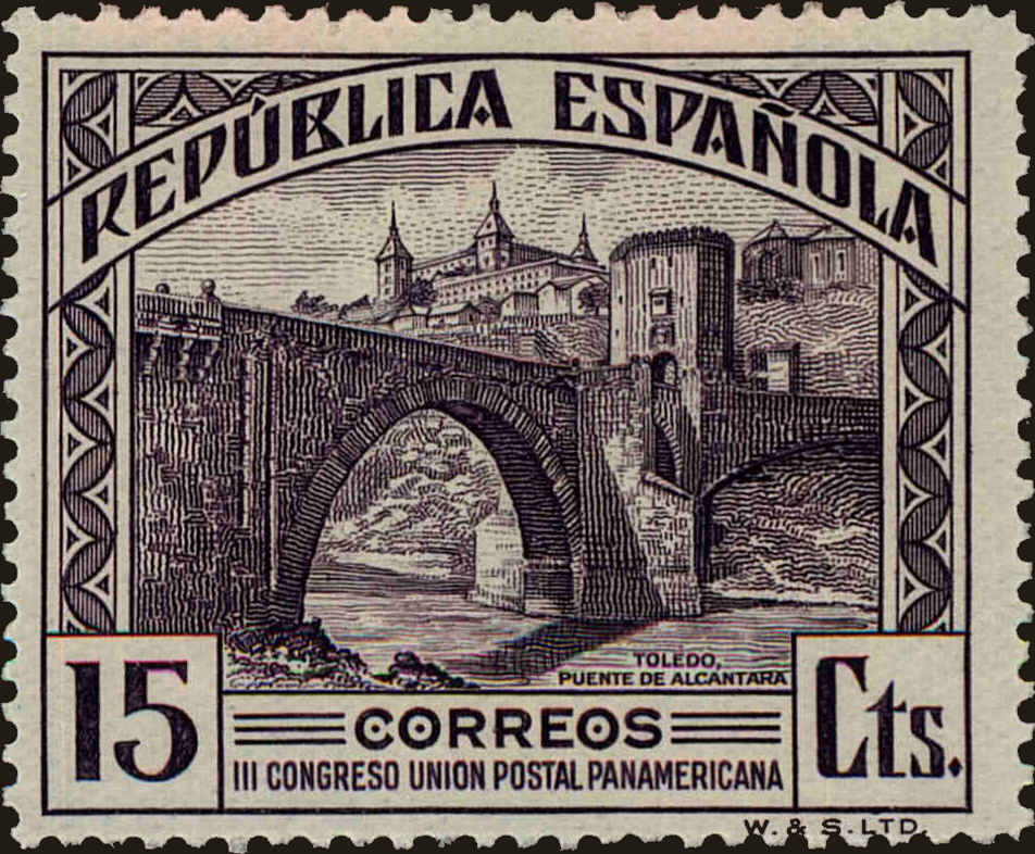 Front view of Spain 493 collectors stamp