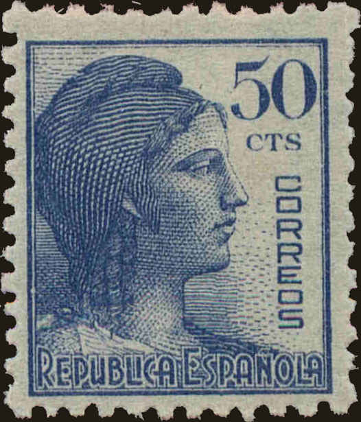 Front view of Spain 600 collectors stamp