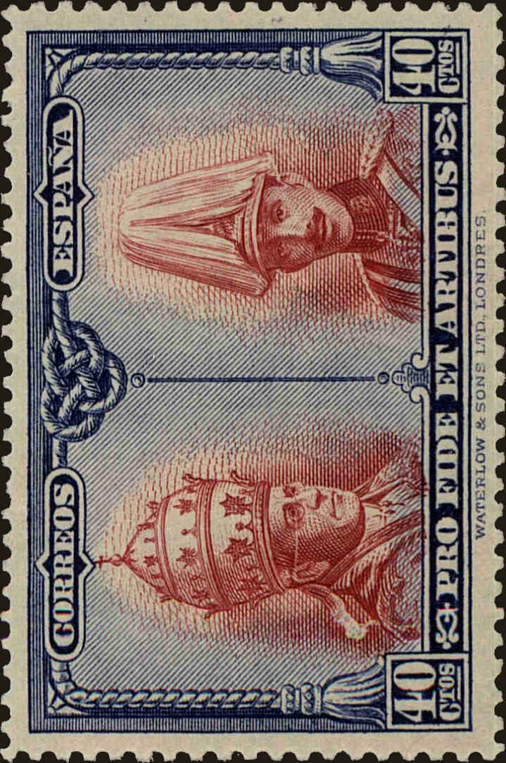 Front view of Spain B98 collectors stamp