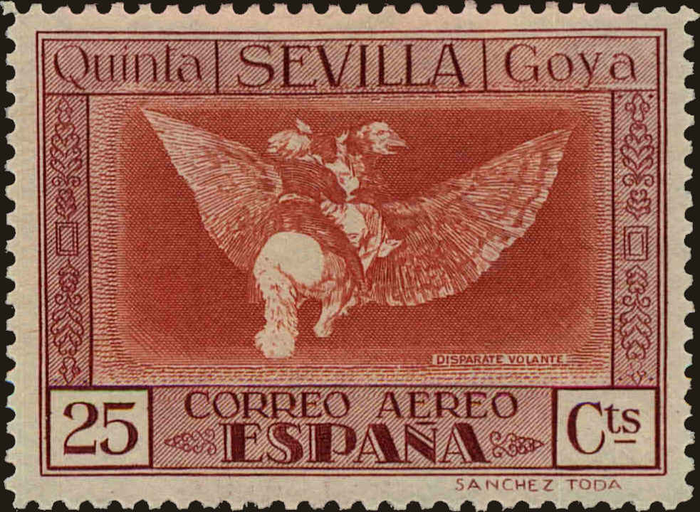 Front view of Spain C20 collectors stamp