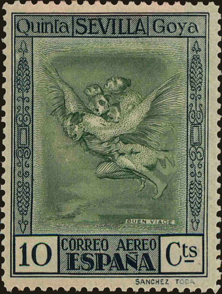 Front view of Spain C22 collectors stamp