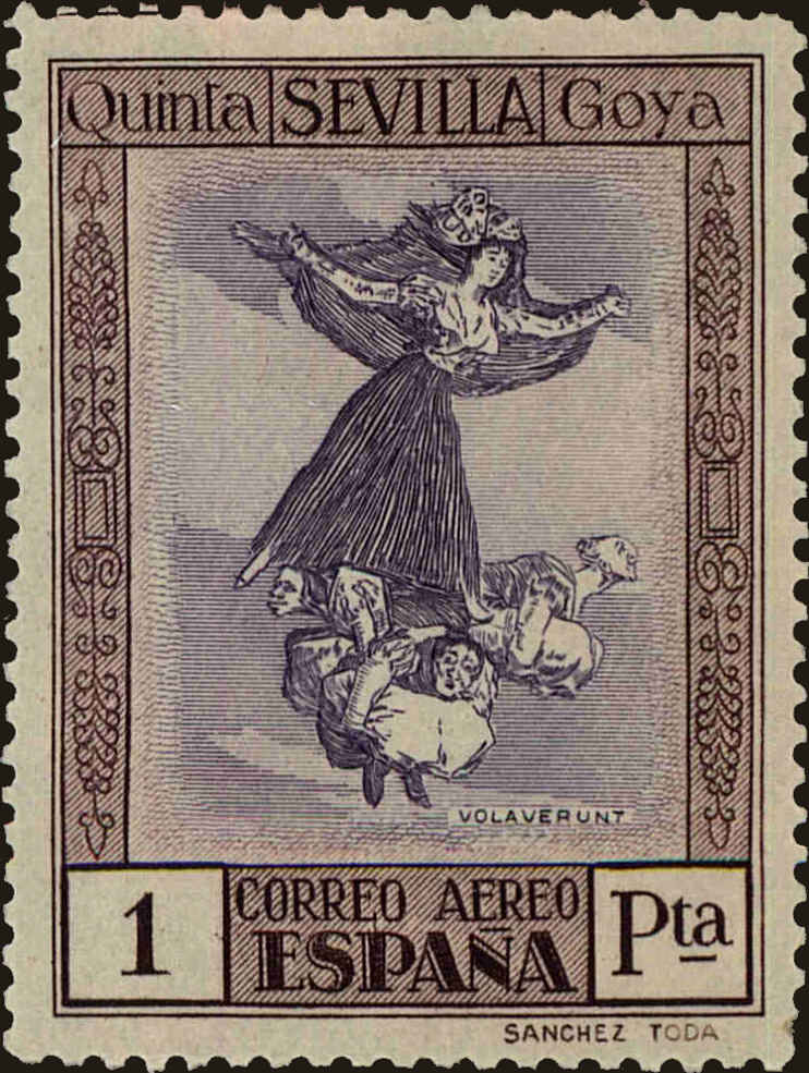 Front view of Spain C28 collectors stamp