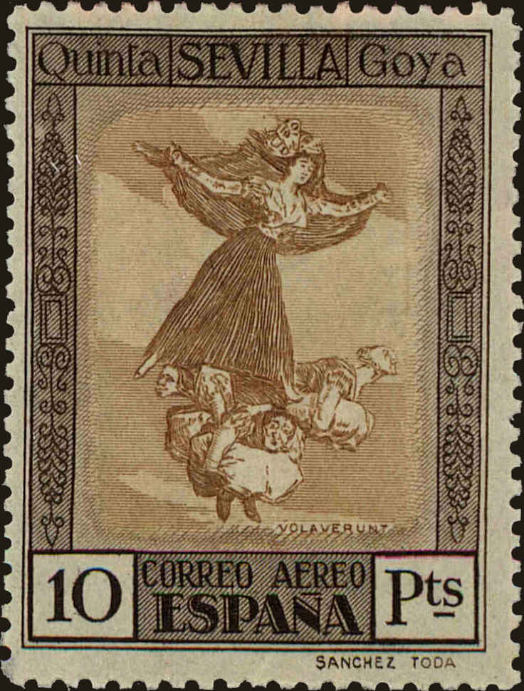 Front view of Spain C30 collectors stamp