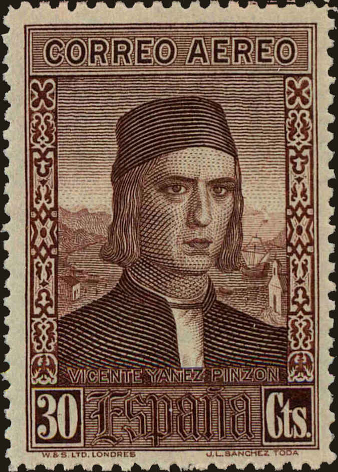 Front view of Spain C37 collectors stamp