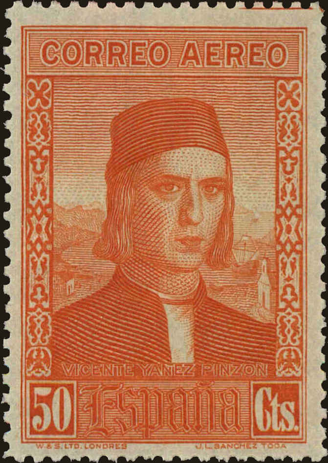 Front view of Spain C39 collectors stamp