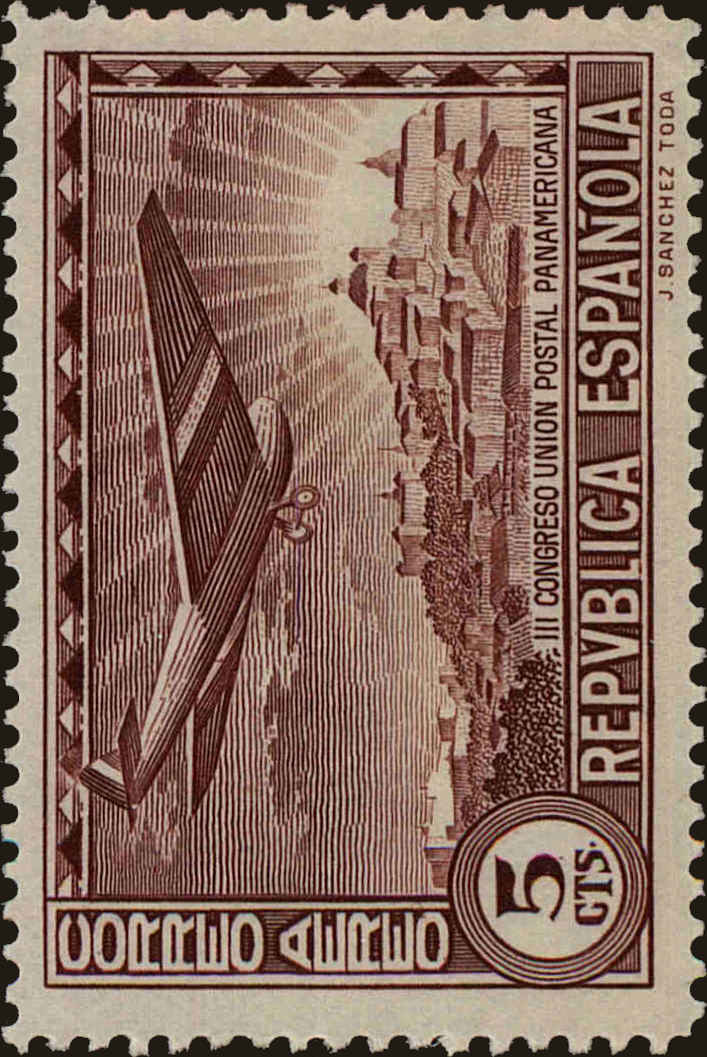 Front view of Spain C62 collectors stamp