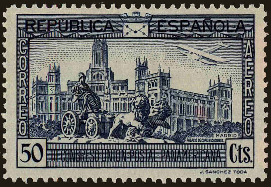 Front view of Spain C65 collectors stamp