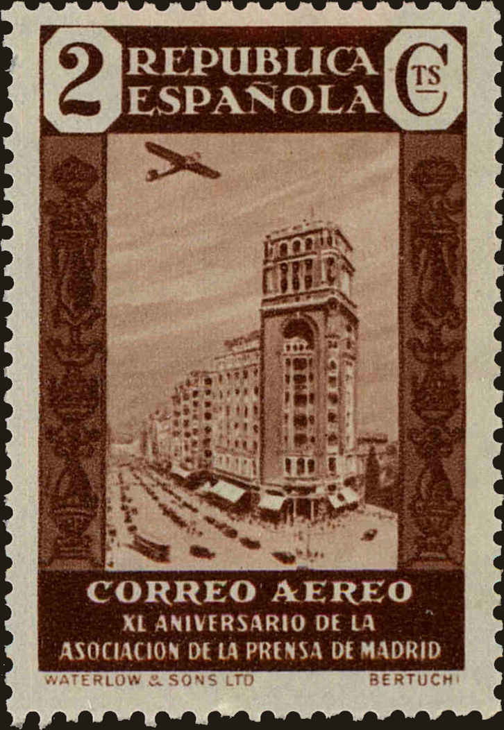 Front view of Spain C74 collectors stamp