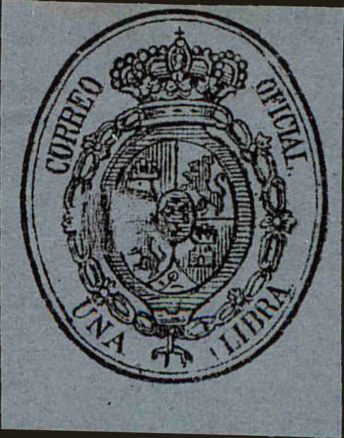 Front view of Spain O8 collectors stamp