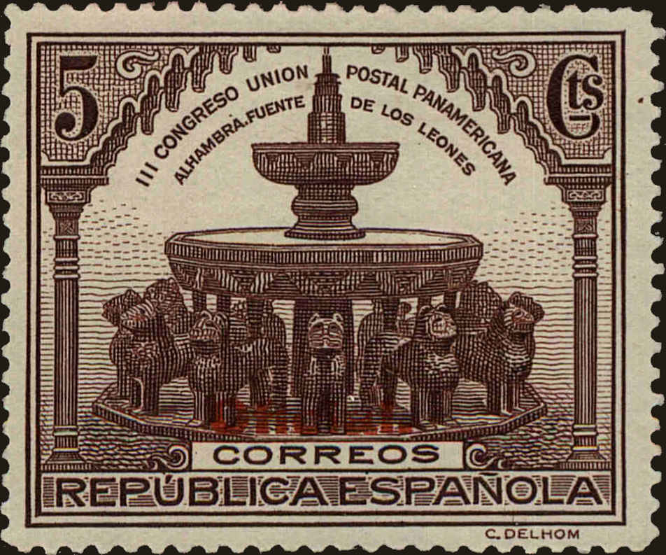 Front view of Spain O20 collectors stamp