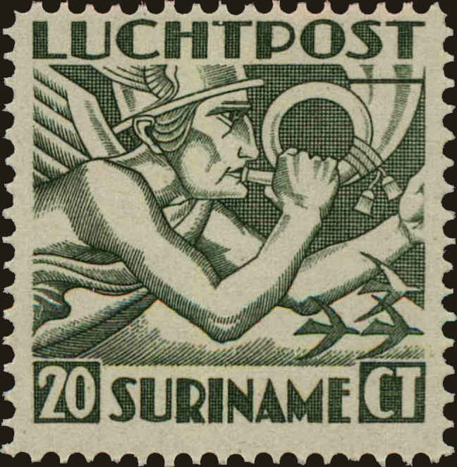 Front view of Surinam C3 collectors stamp