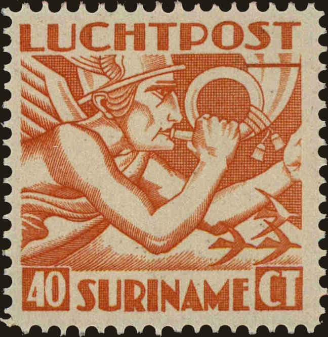 Front view of Surinam C4 collectors stamp