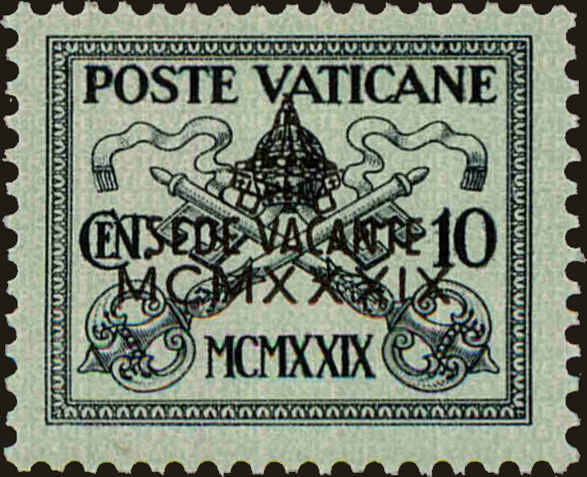 Front view of Vatican City 2 collectors stamp