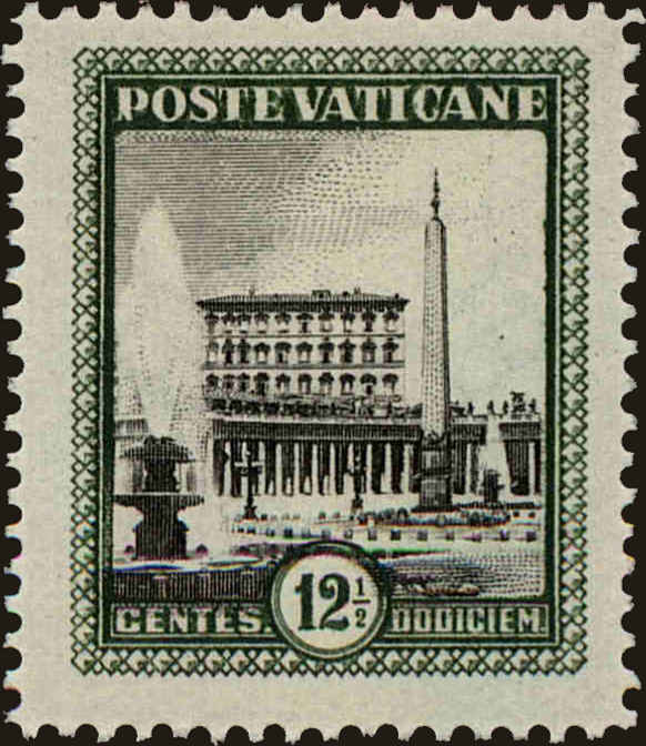 Front view of Vatican City 21 collectors stamp
