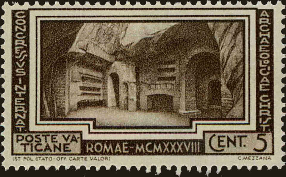 Front view of Vatican City 55 collectors stamp