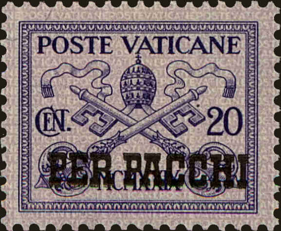 Front view of Vatican City Q3 collectors stamp