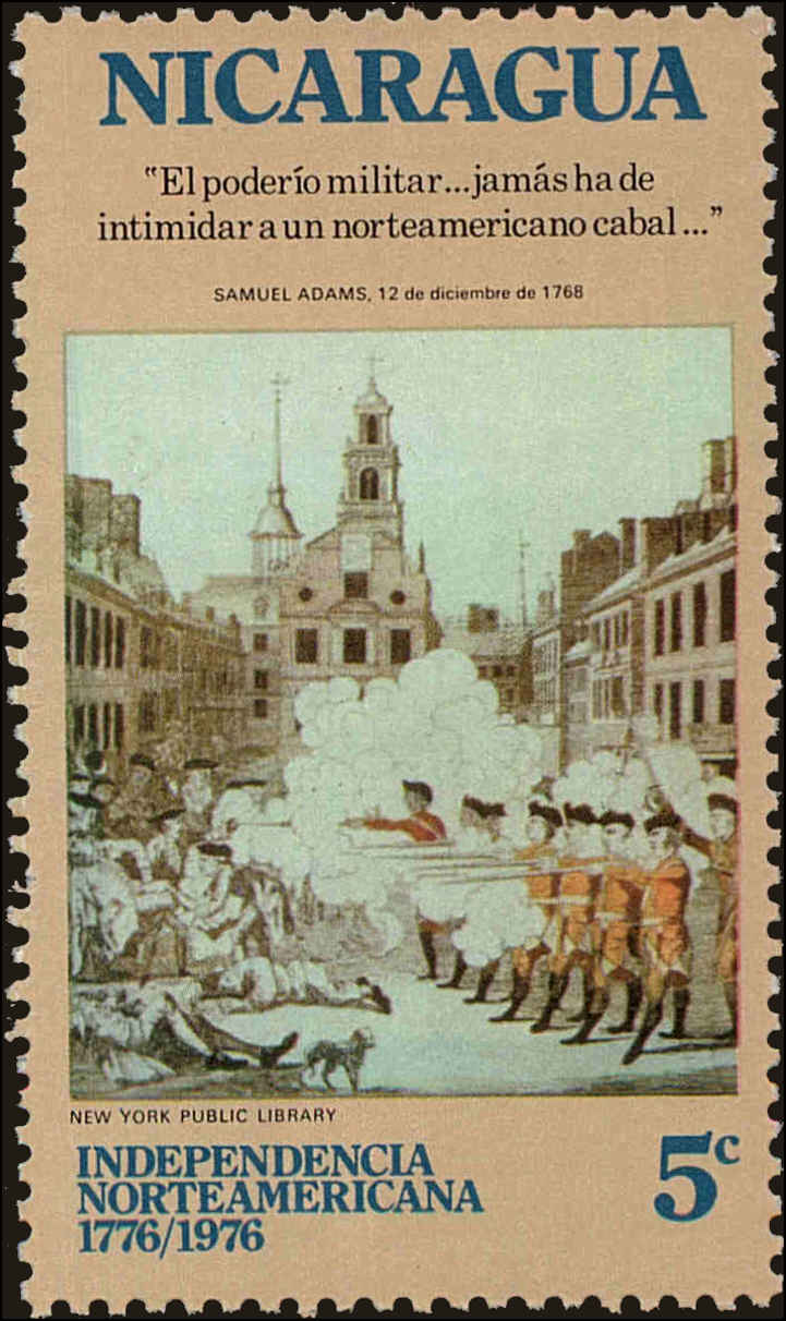 Front view of Nicaragua 982 collectors stamp