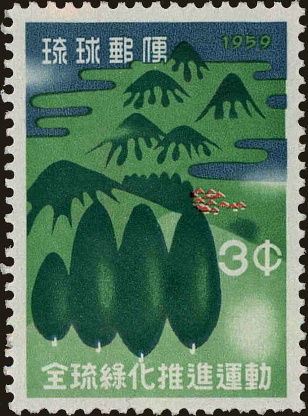 Front view of Ryukyu Islands 56 collectors stamp