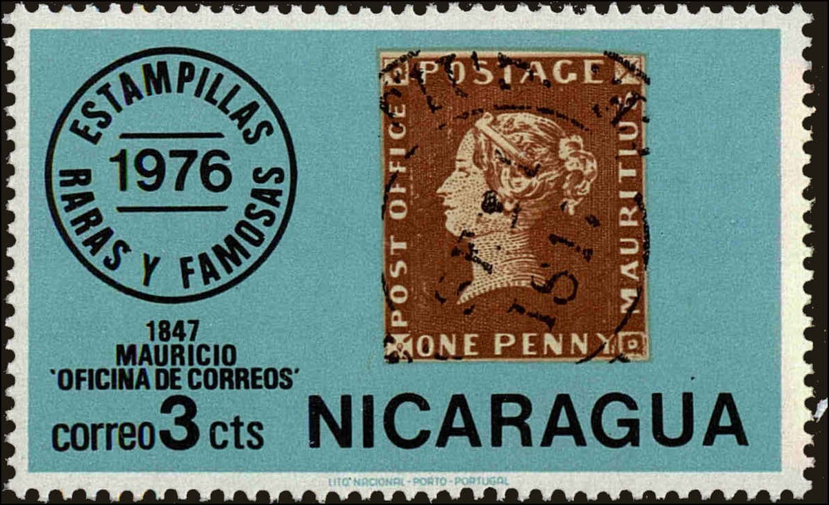 Front view of Nicaragua 1040 collectors stamp