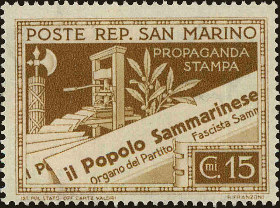 Front view of San Marino 204 collectors stamp