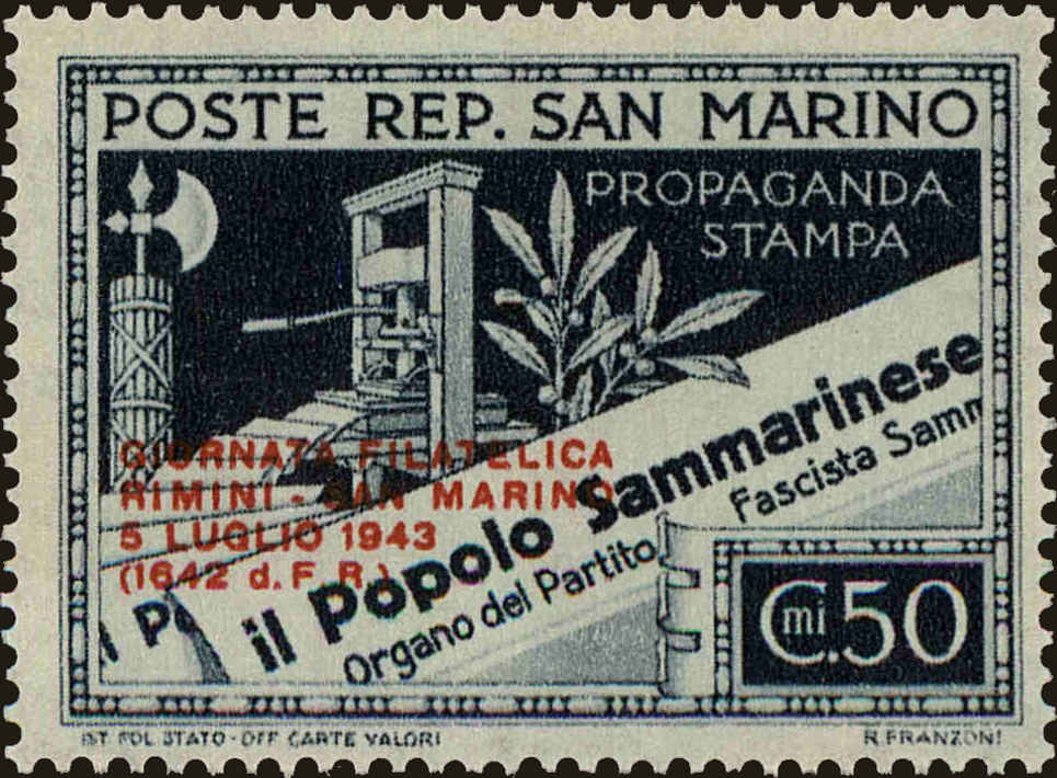 Front view of San Marino 214 collectors stamp