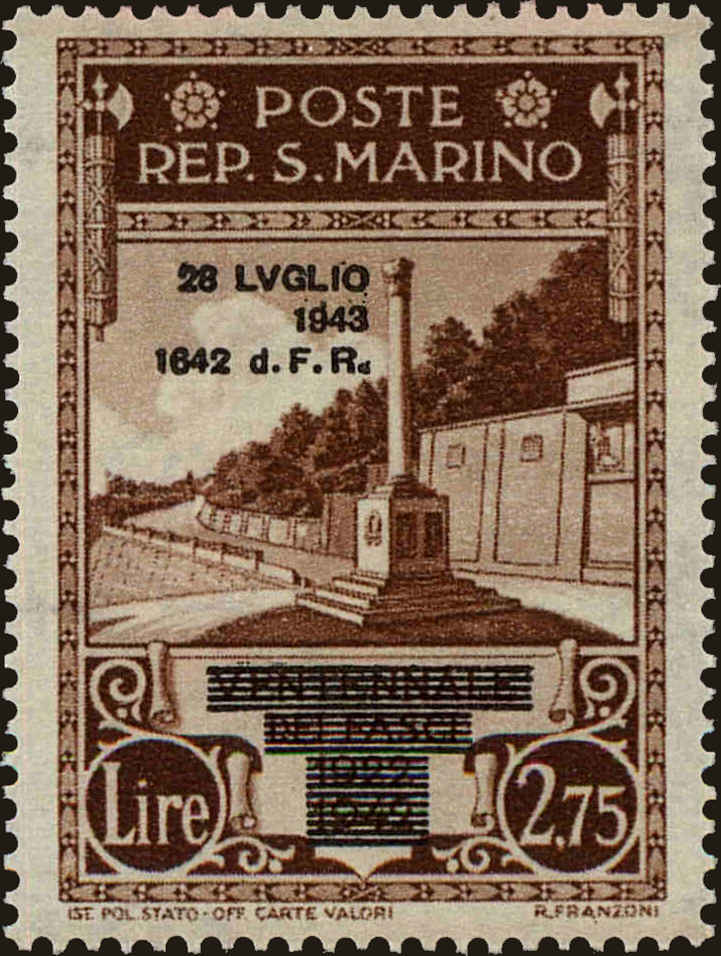 Front view of San Marino 224 collectors stamp