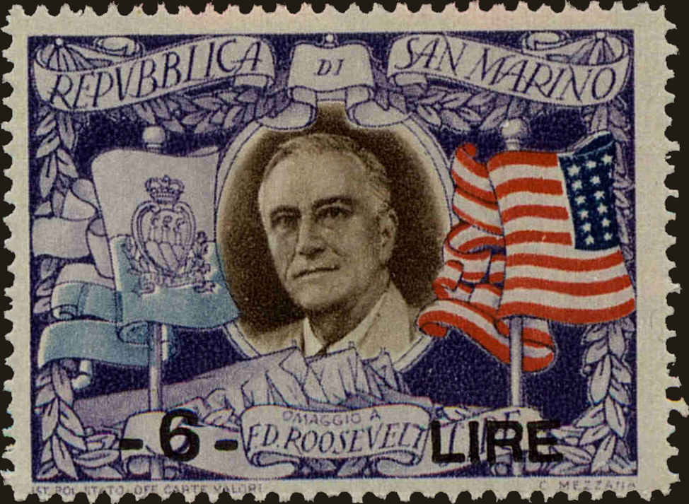 Front view of San Marino 257I collectors stamp