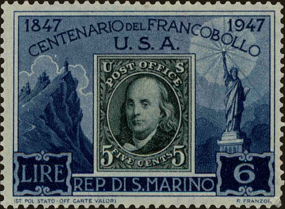 Front view of San Marino 268 collectors stamp