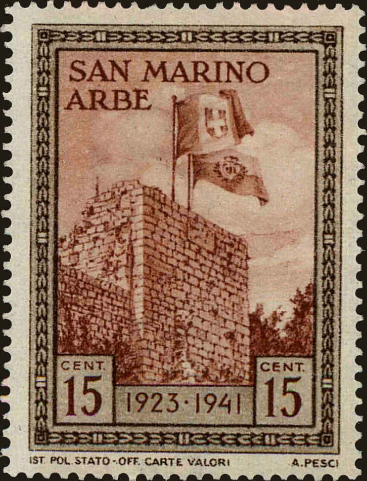 Front view of San Marino 191 collectors stamp