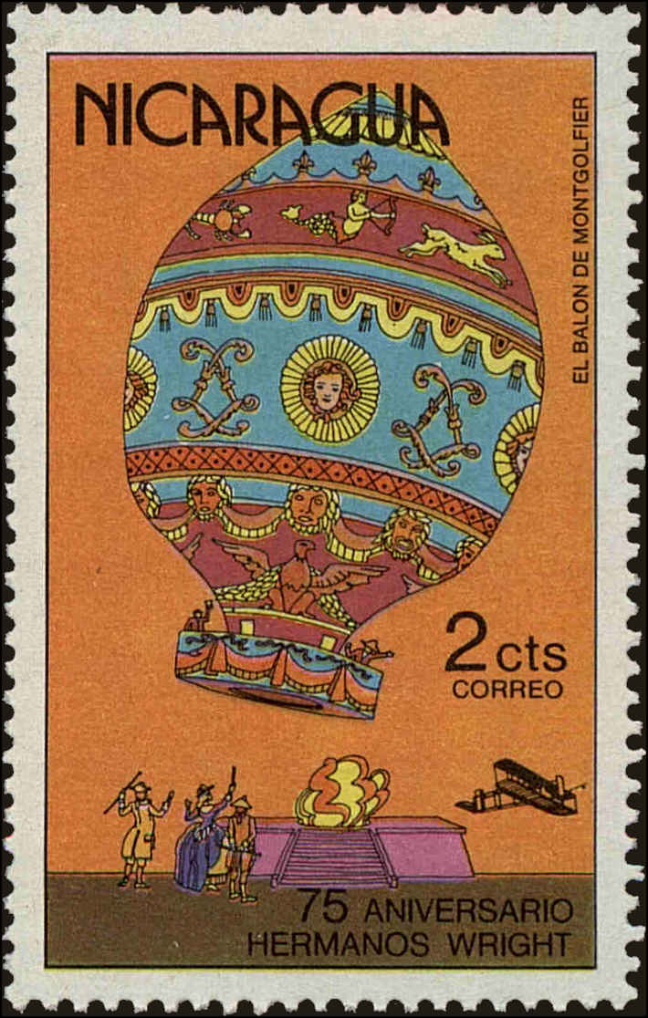 Front view of Nicaragua 1090 collectors stamp