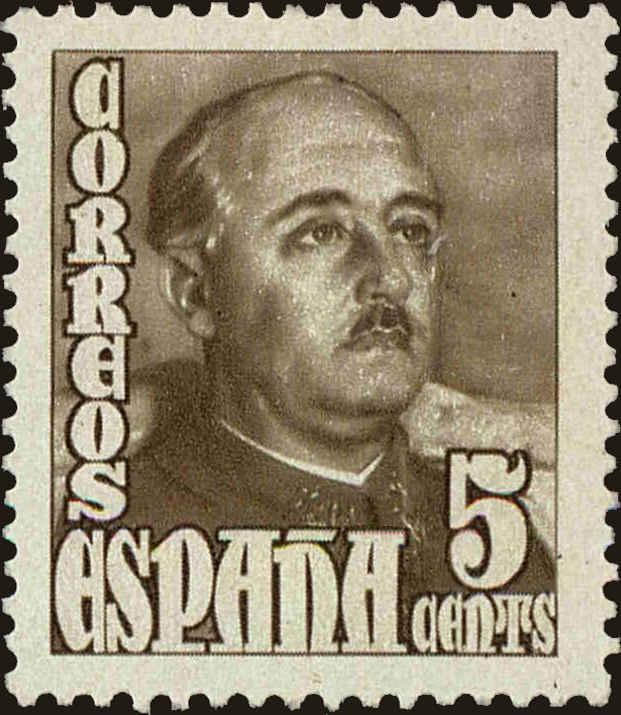Front view of Spain 760 collectors stamp