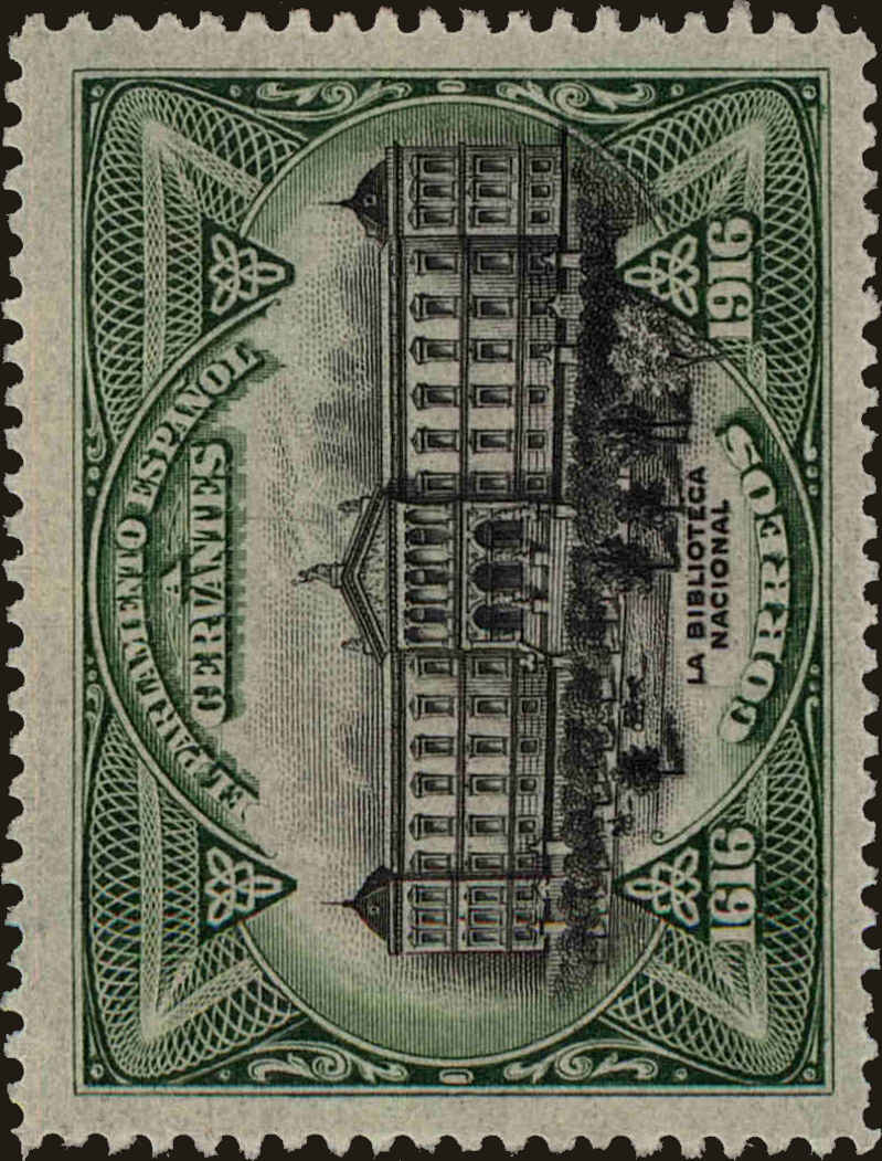 Front view of Spain O18 collectors stamp