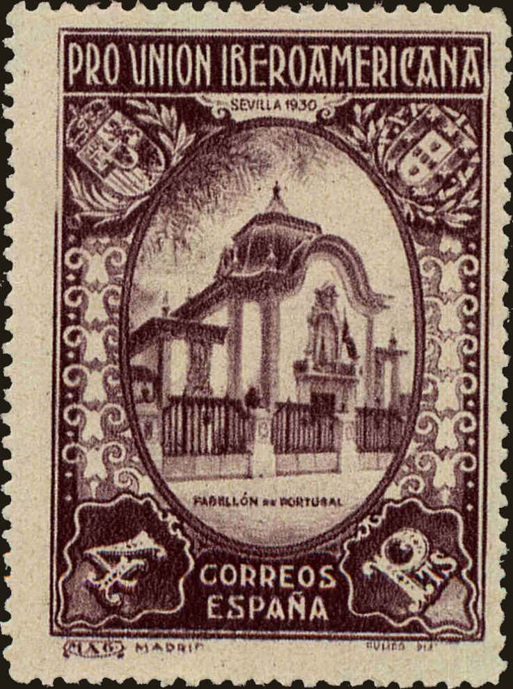 Front view of Spain 446 collectors stamp
