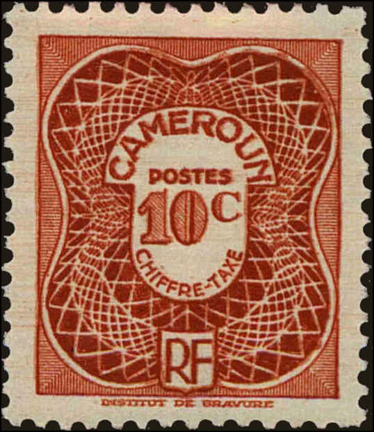 Front view of Cameroun (French) J24 collectors stamp