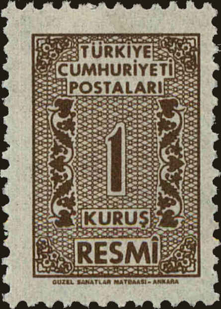 Front view of Turkey O76 collectors stamp
