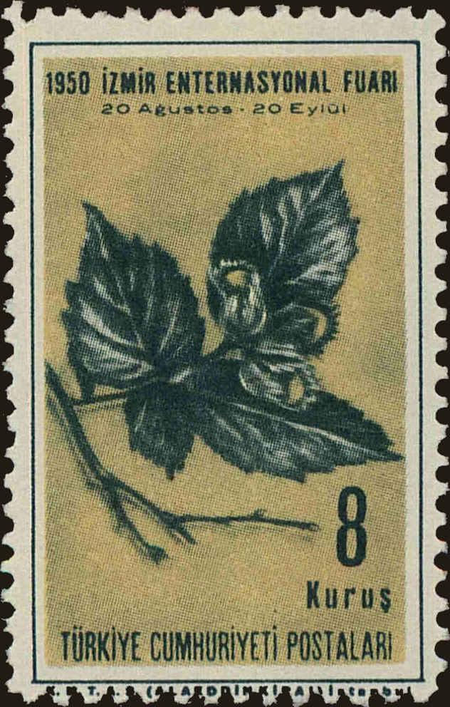 Front view of Turkey 1008 collectors stamp