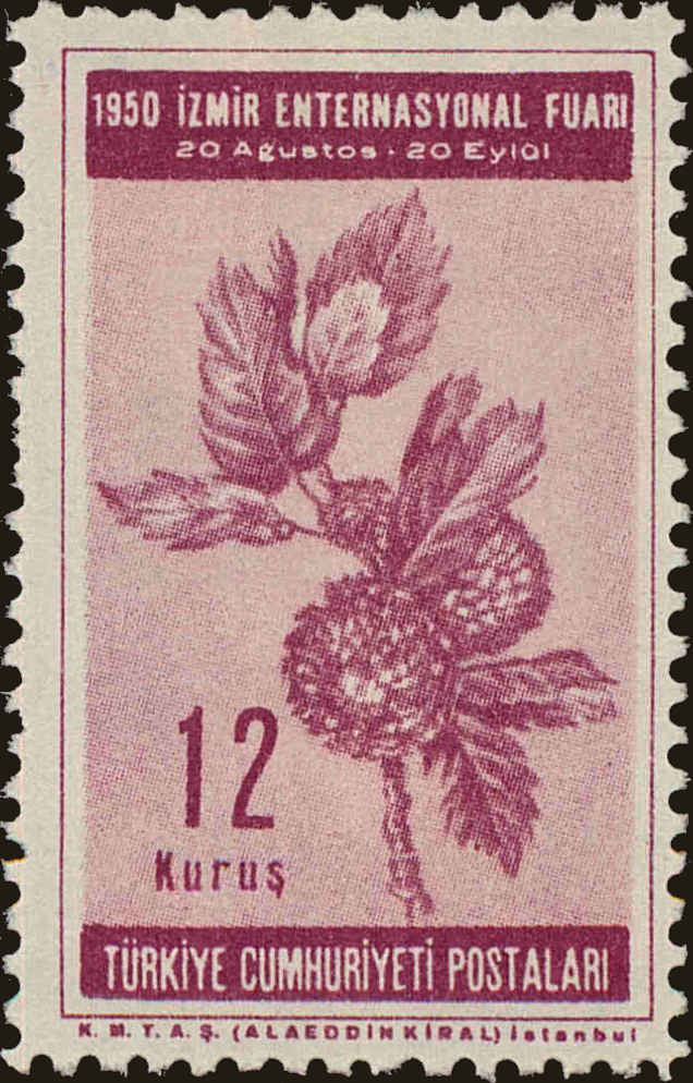 Front view of Turkey 1009 collectors stamp