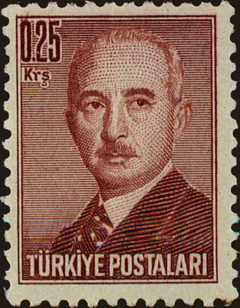 Front view of Turkey 934 collectors stamp