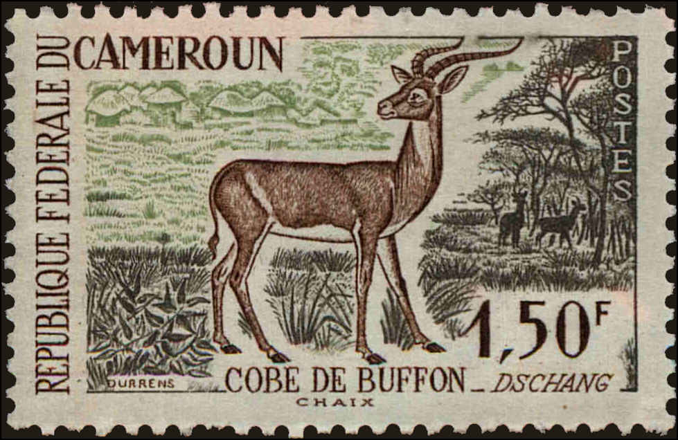 Front view of Cameroun (French) 360 collectors stamp