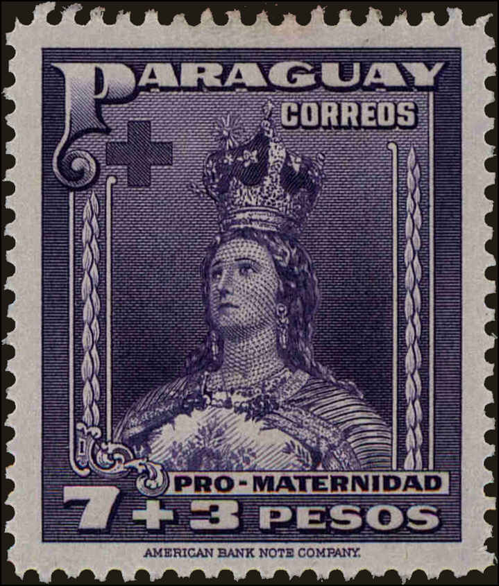 Front view of Paraguay B7 collectors stamp