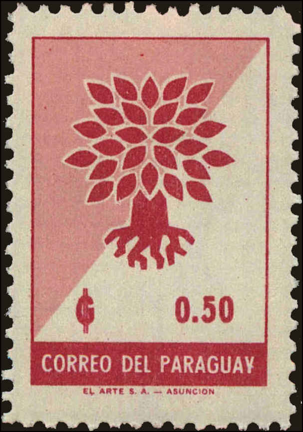 Front view of Paraguay 621 collectors stamp