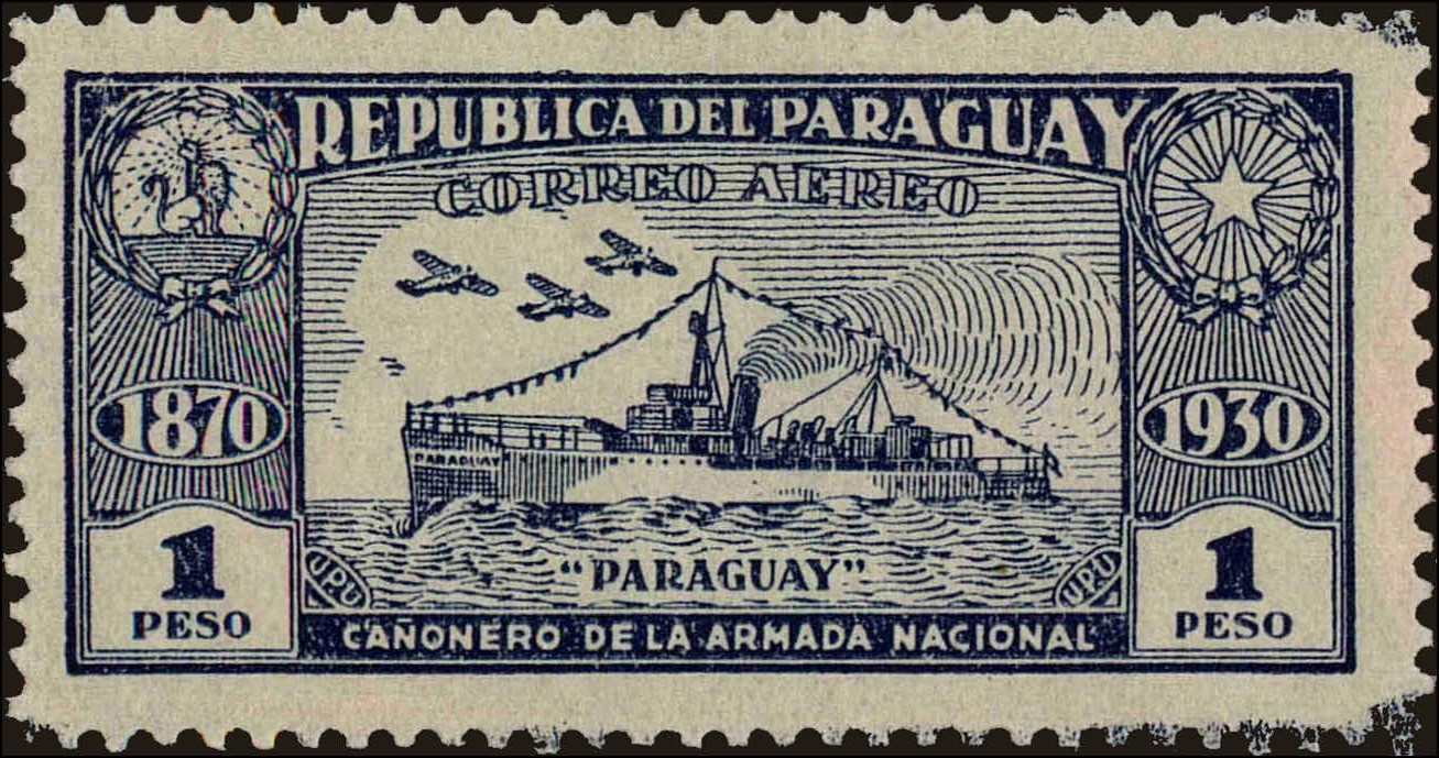 Front view of Paraguay C40 collectors stamp