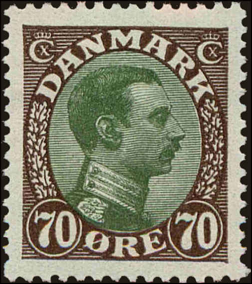 Front view of Denmark 125 collectors stamp