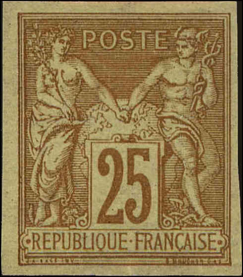 Front view of French Colonies General Issue 45 collectors stamp