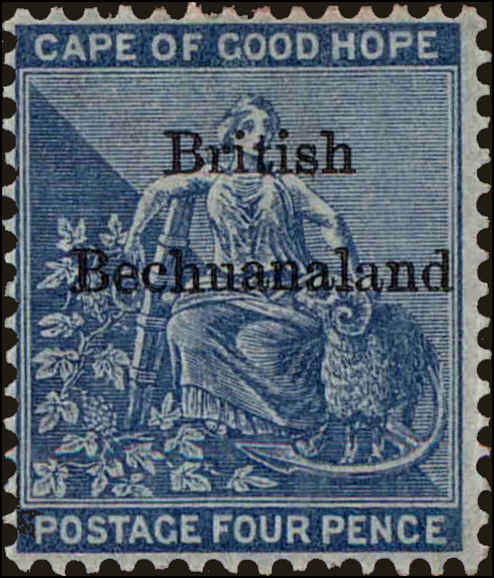 Front view of Bechuanaland 1 collectors stamp