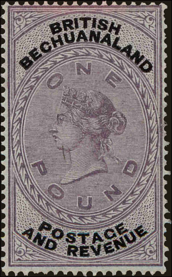 Front view of Bechuanaland 21 collectors stamp