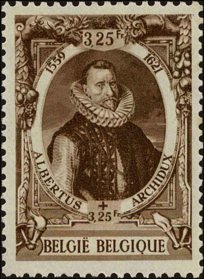 Front view of Belgium B301 collectors stamp