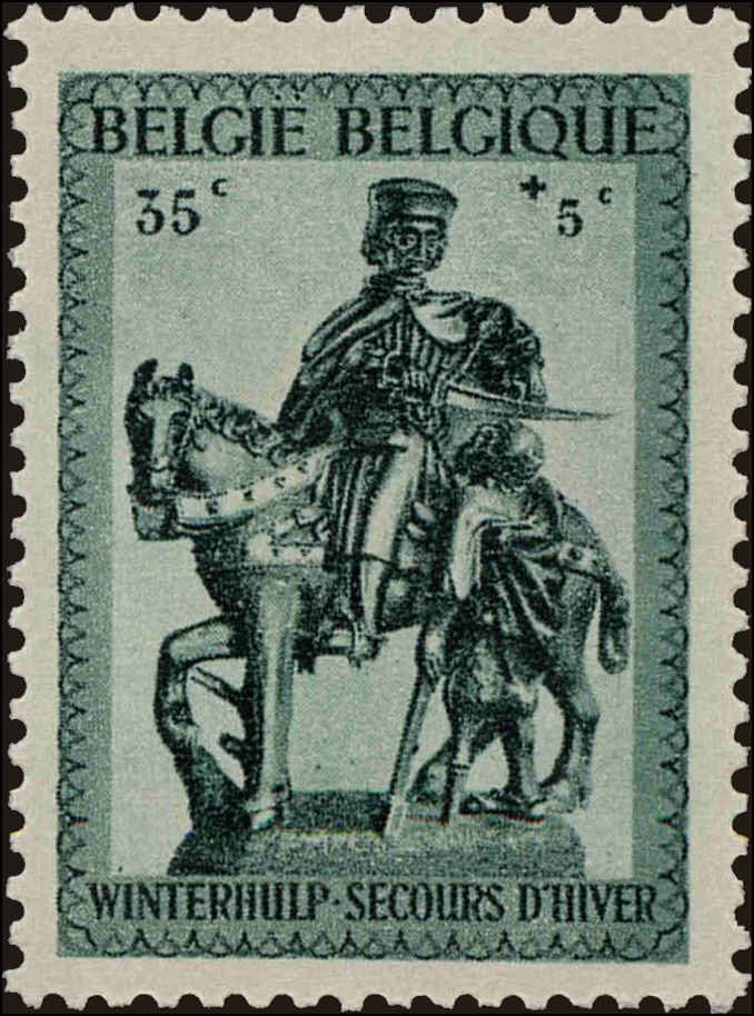 Front view of Belgium B306 collectors stamp