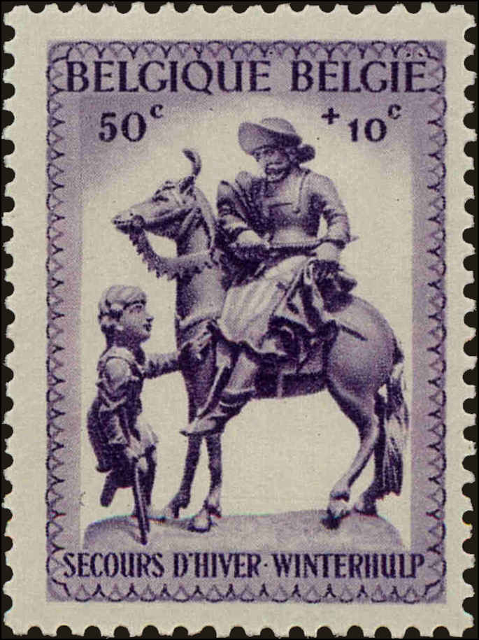 Front view of Belgium B307 collectors stamp